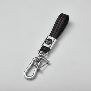 Llavero para Auto con Logotipo Cuadrado, Metal de Aleación de Zinc, Dos Tonos, Anillo en D de Cuero, Gancho - Product Image 2