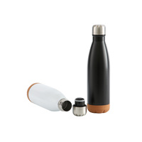 Nouvelle conception, bouteilles droites de 500 ml avec couvercle en bois, bouteilles d'eau isothermes en acier inoxydable avec infuseur