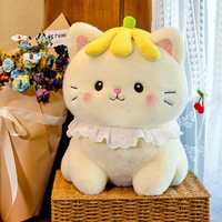 Peluche chat en forme de chapeau de banane, rembourrée en coton PP, pour la décoration de la maison et des canapés, service de commande en gros