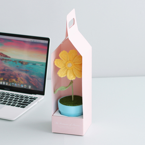 Fatto a mano Crochet margherita Bouquet artificiale decorativo a maglia foglie e fiori per uso interno - Product Image 3