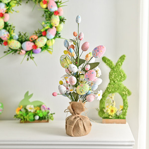 Décoration de table LANJO pour Pâques : branche de tulipe artificielle en pot, ornement floral pour la maison, les fêtes et les festivals - Product Image 1