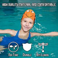 Bonnet de bain pour enfant en silicone souple, durable, écologique, imperméable, avec un design de dessin animé élastique