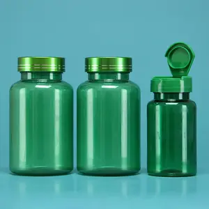 Factory Supply Round Custom PET Health Product Bottles Pill Capsules Container Bottle With Lid