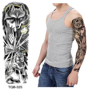 Imperméable à l'eau couleur noire chef de tribu fleur et tigre <span class=keywords><strong>tatouage</strong></span> temporaire autocollant hommes jambe épaule <span class=keywords><strong>bras</strong></span> - Product Image 5