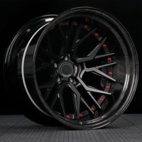 Rines de Aleación de Aluminio 6061-T6 Negro Mate de 2 Piezas Forjadas Personalizadas OEM ODM para Autos Alibaba
