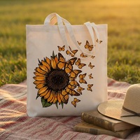 Sac fourre-tout en toile grande capacité pour usage quotidien, imprimé personnalisé, sac à bandoulière tendance pour femme, en coton durable