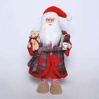 Cadeau Père Noël Décoration faite à la main Figurine Père Noël Joyeux Noël Ornements Poupée debout 45cm Père Noël