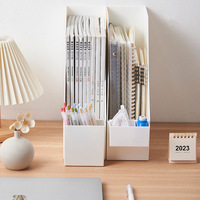 Organizador de Archivos de Oficina de Escritorio, Estilo Japonés, PP Translúcido, Impresión Digital, Caja de Almacenamiento de Libros, Modelo PH3058, Forma de Carpeta