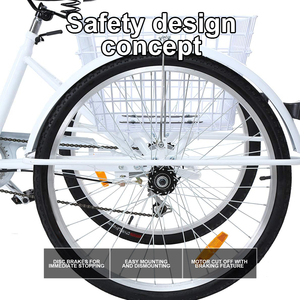 <span class=keywords><strong>Triciclo</strong></span> para Adultos Iglobalbuy de 6 Velocidades, <span class=keywords><strong>Triciclo</strong></span> para Adultos de 24 Pulgadas, Bicicleta de 3 Ruedas con Canasta de Compras - Product Image 3