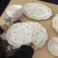 Nouveauté : Assiette à dessert et à soupe en céramique émaillée, style français vintage, minimaliste, romantique, motif végétal, compatible micro-ondes