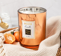 Benutzer definiertes Etikett Logo Luxus farbiges Glas Glas Duft kerze Soja wachs Phantasie Aroma Duft kerze Dekoration Geschenkset