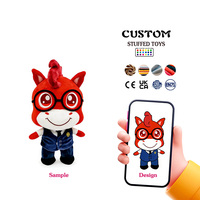 Peluche Mascotte Cheval Personnalisée OEM ODM, Jouet en Peluche Animal de Dessin Animé, Poupée Cheval Rembourrée avec Lunettes, Certifiée CE EN71, Matière Coton, Rembourrage Coton PP