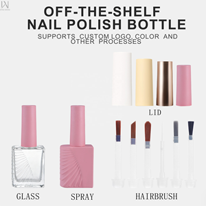 2026 Solid Color Custom Logo OEM Unique 12ml 13ml Luxury Empty Container Bottles Nail Polish Uv Gel Glass Bottle With Lids Brush