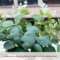 Aksesoris Rangkaian Bunga Eucalyptus Sutra untuk Pernikahan dan Thanksgiving, Daun Uang Tunggal, Buket, Dekorasi Rumah, Tahan Lama