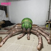 Araignées géantes gonflables vertes pour Halloween, araignées gonflables en gros