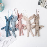 Nouvelle Peluche Lapin à Longues Jambes en Lin, Figurine Mignonne pour Décoration et Cadeau