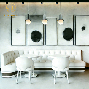 Set di Sedie e Tavoli Bianchi per Caffetteria e Ristorante, Arredamento con Divanetti e Panche - Product Image 6