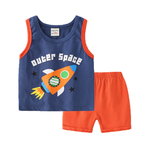 Conjunto <span class=keywords><strong>de</strong></span> <span class=keywords><strong>chaleco</strong></span> sin mangas y pantalones cortos <span class=keywords><strong>de</strong></span> algodón <span class=keywords><strong>para</strong></span> recién nacidos, 100% - Product Image 2