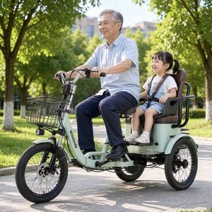 Bicicleta Eléctrica Plegable de Carga de 18 Pulgadas, Triciclo para Adultos de 3 Ruedas, 2 Plazas con Cesta y Portaequipajes Trasero para Personas Mayores - Product Image 5