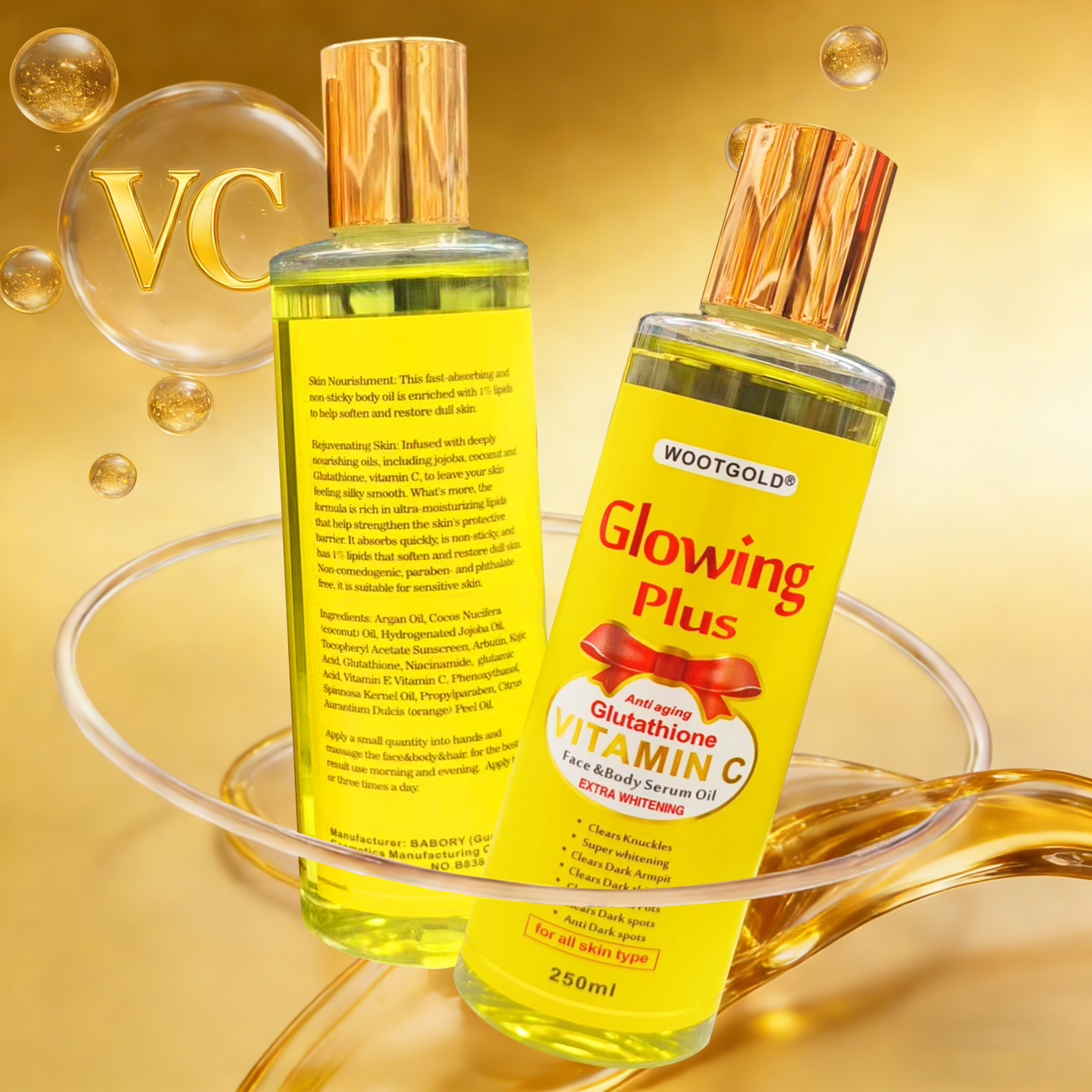 New 100% Glutathione Vitamin C Facial And Body Essence Brightens Essential Oil To Repair Dull Skin And Correct Dark Spots
