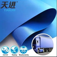 Tissu de bâche tissée enduite de PVC 900GSM pour application de rideau de camion, imperméable, ignifuge, usage industriel