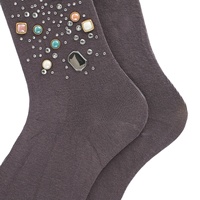 Chaussettes homme respirantes, en coton, décontractées avec diamants brillants, blanc, pour hommes
