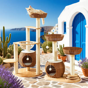 Grosir rumah kucing tenun bingkai sarang kucing memanjat rak anyaman rotan mebel pohon sarang pohon kucing kucing kucing menggaruk Posting - Product Image 1