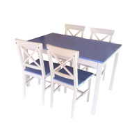 Easy — ensemble de 4 chaises et Tables de cuisine, en bois massif de pin, couleur marron, finition directe d'usine