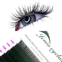 Extensions de cils en faux vison ultra-doux mat à double pointe, à brins simples, effet air-flattened, 0,15 mm, de Chine