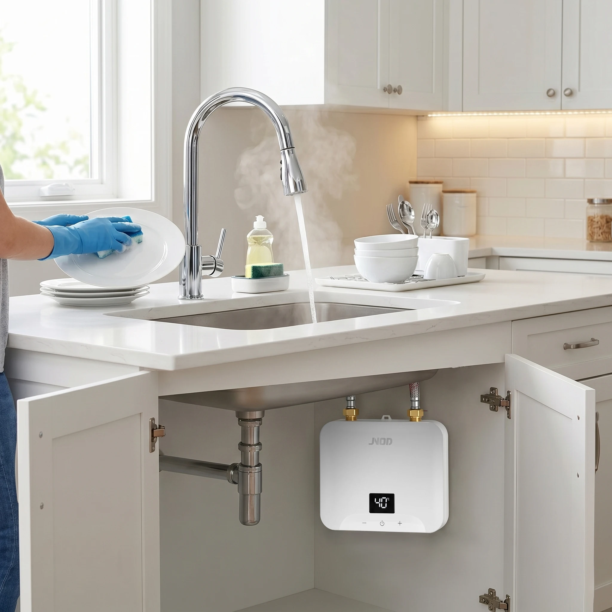 3.5-7kW Chauffe Eau Bathroom Kitchen Under Sink Smart Instant Electric Water Heater Geyser Tankless Hot Water Heater For Shower