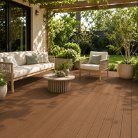 Planches de terrasse en composite WPC à grain de bois, faciles à installer, imperméables et anti-décoloration pour jardin et extérieur