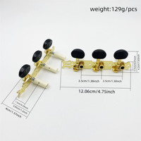 Guitar Accessories Classical Guitar Tuning Pegs Golden Black Wood Grain Plastic Tuners With Cylindrical String Winder