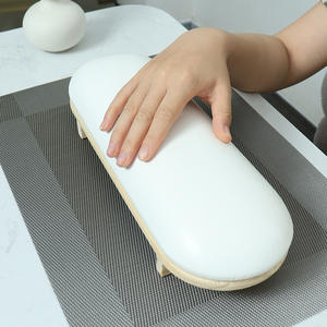 Bracciolo inferiore in legno per saloni di bellezza grigio bianco nero pelle <span class=keywords><strong>semplice</strong></span> cuscino a mano - Product Image 5