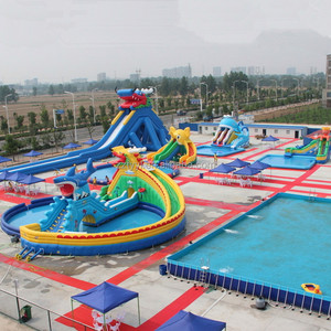 Granja estudio padre-hijo gran parque acuático inflable dragón y toboganes de tiburón se puede personalizar <span class=keywords><strong>piscina</strong></span> de Castillo para niños - Product Image 2