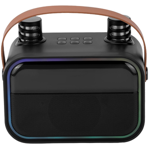 Nuovo di tendenza portatile BT 5.0 altoparlante senza fili doppio microfono <span class=keywords><strong>6</strong></span> tasti tipo C porta USB in plastica per la casa all'aperto di partito AUX supporto - Product Image 2