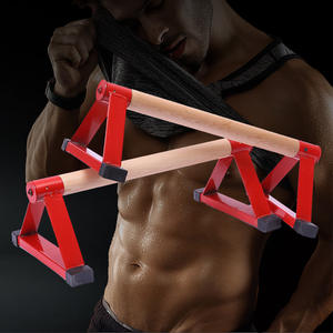 Piccolo manico in legno con supporto a triangolo Push-Up in legno di faggio manubrio parallele per Calisthenics Fitness Training - Product Image 4