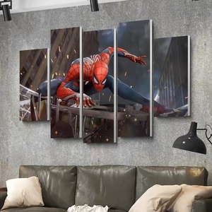Tableau mural 5 panneaux <span class=keywords><strong>Spiderman</strong></span> sur <span class=keywords><strong>toile</strong></span>, impression Marvel Super-héros, décoration murale pour salon, cadeau - Product Image 5