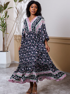 Abito Estivo da Spiaggia per Donna, Casual con Stampa Boho <span class=keywords><strong>in</strong></span> Viscosa Morbida e Traspirante - Product Image 1