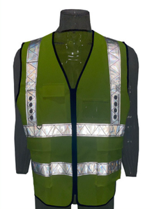 Gilet riflettente a emissione di luce a LED per rete elettrica da costruzione e abbigliamento di sicurezza da lavoro per <span class=keywords><strong>uniformi</strong></span> e abiti da lavoro - Product Image 3