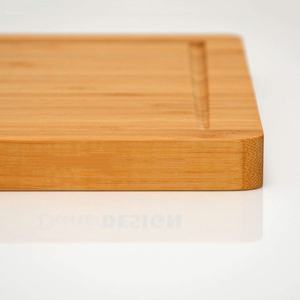 Ensemble de 2 - Planche à servir en bambou avec bol à sauce - 30x25cm Assiette à <span class=keywords><strong>steak</strong></span> en bois Plateau alimentaire - Product Image 3