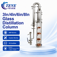 Colonne de distillation en verre à reflux Towin 3/4/6/8 pouces en acier inoxydable 304/cuivre/verre, accessoires d'équipement de distillation
