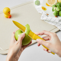 Pisau Dapur 6 Buah 3 + 3 Set, Set Pisau Warna-warni Lukisan Kelas Makanan