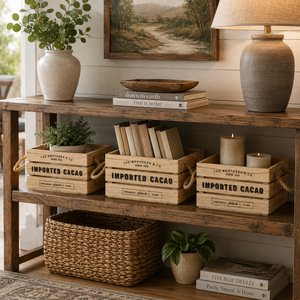Lot de 3 plateaux de service rustiques élégants en bois, style ferme vintage, avec poignées en corde, durables, décoratifs pour le pain - Product Image 2