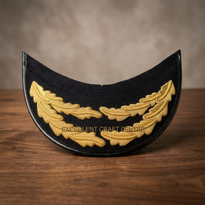 หมวกแก๊ปทรงสองแถว 493 ประดับมงกุฎทอง สายคาดถักสีดำ ปีกหมวกปักลายตราสัญลักษณ์การบิน - Product Image 1