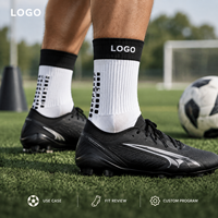 Chaussettes de football renforcées à logo blanc et noir, avec panneau de maintien, pour une adhérence optimale sur le terrain, profil mince, pour crampons, avec tableau des tailles, pour clubs