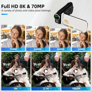 Cámaras de Video Portátiles, Videocámara 8K con Zoom Digital 18X, Pantalla Táctil IPS de 2.4 Pulgadas, con Captura Facial y Cámara de Belleza Facial - Product Image 3