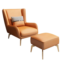 Ensemble fauteuil et pouf modernes, mobilier de salon, chaise longue, canapé en velours