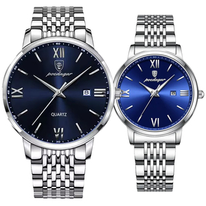 POEDAGAR 826/716 <span class=keywords><strong>Montre</strong></span> couple à quartz avec grand cadran <span class=keywords><strong>or</strong></span> rose, aiguilles lumineuses, affichage de la date, Reloj <span class=keywords><strong>Montre</strong></span>, montres pour femmes <span class=keywords><strong>et</strong></span> hommes - Product Image 5