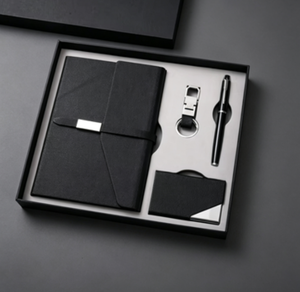 Carnet en cuir A5 avec stylo métallique, porte-cartes de visite, porte-clés, carnet de bureau, logo personnalisé, coffret cadeau - Product Image 3