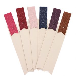 RTS PU Leather <b>Bookmark</b> Promotional Book Page Marker Personalized Initial Modern Reusable Embossed Design Gifts for Readers - Product Image 1